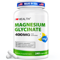 Magnesium Glycinate  – 240 Capsules – High Absorption Magnesium Supplement  – Gentle on Stomach – Made in USA