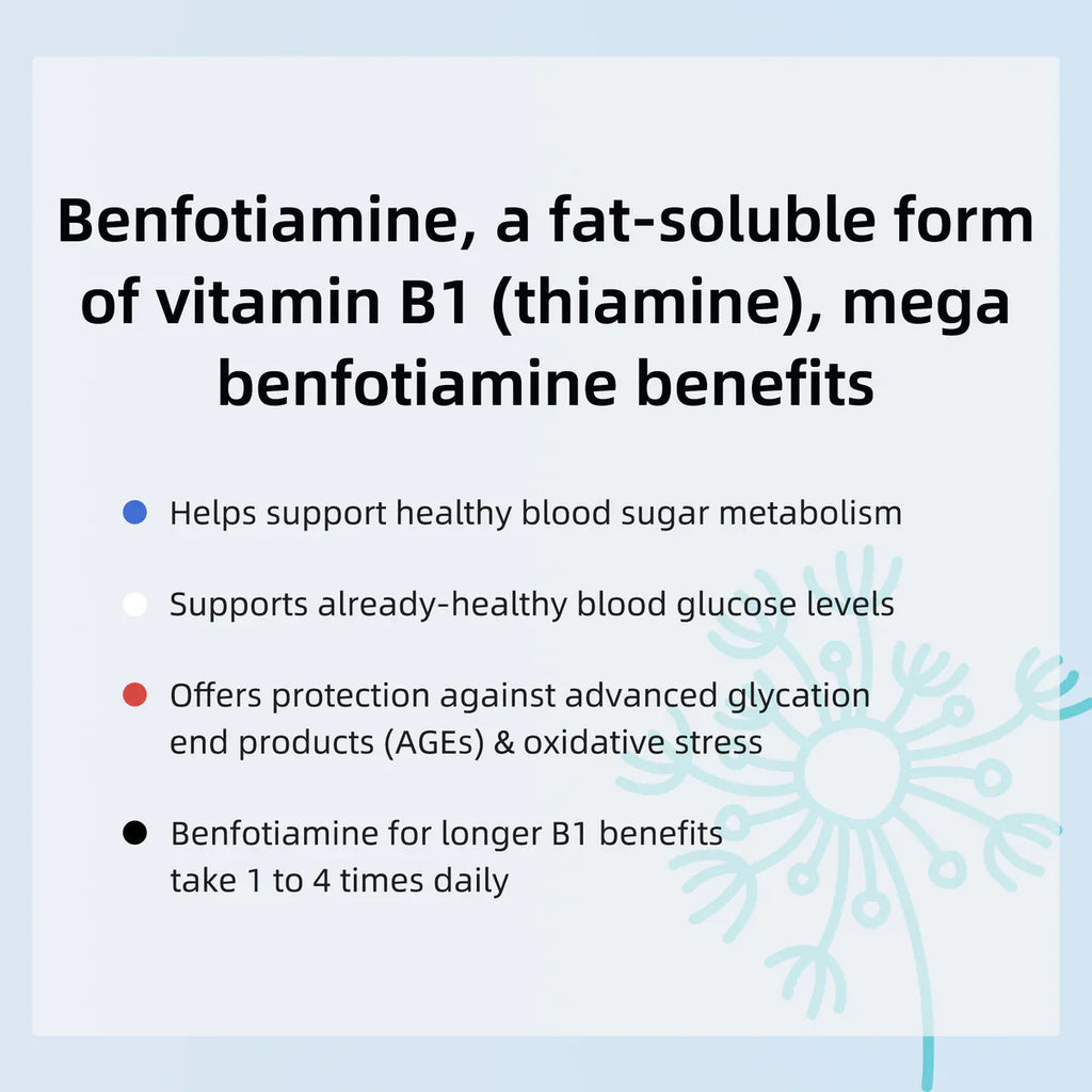 Benfotiamine 600mg Plus 20mg Vitamin B1 | 120 Veggie Capsules | Made in USA | 3rd Party Tested | Fat Soluble Vitamin B1 Thiamine Supplement | Non-GMO | Gluten Free