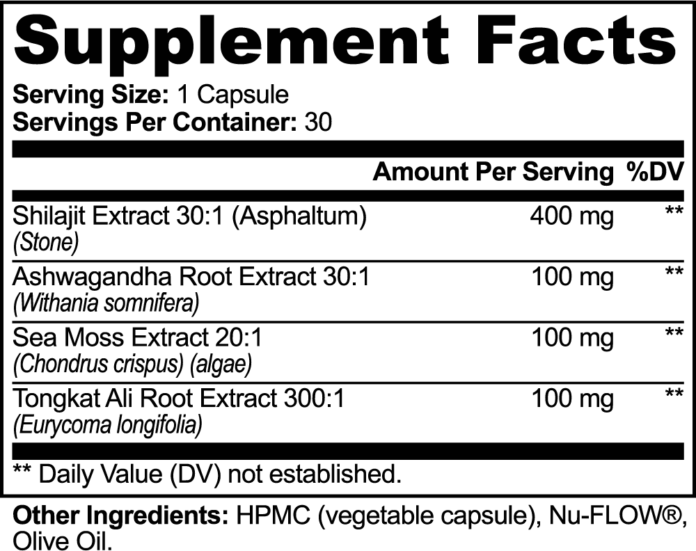 Shilajit Adaptogen Complex - Made in the USA