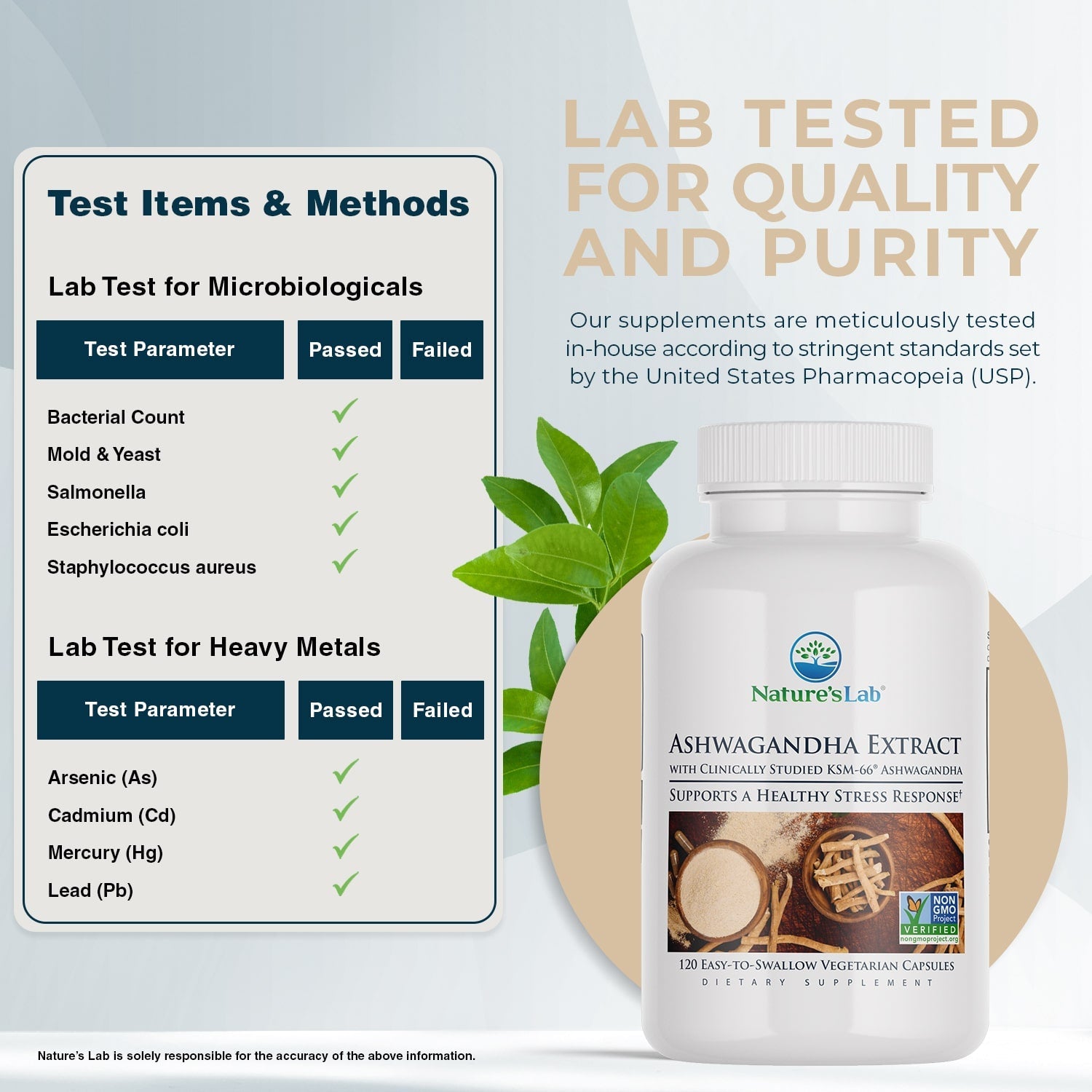 Nature's Lab KSM-66® Ashwagandha Extract - 120 Capsules