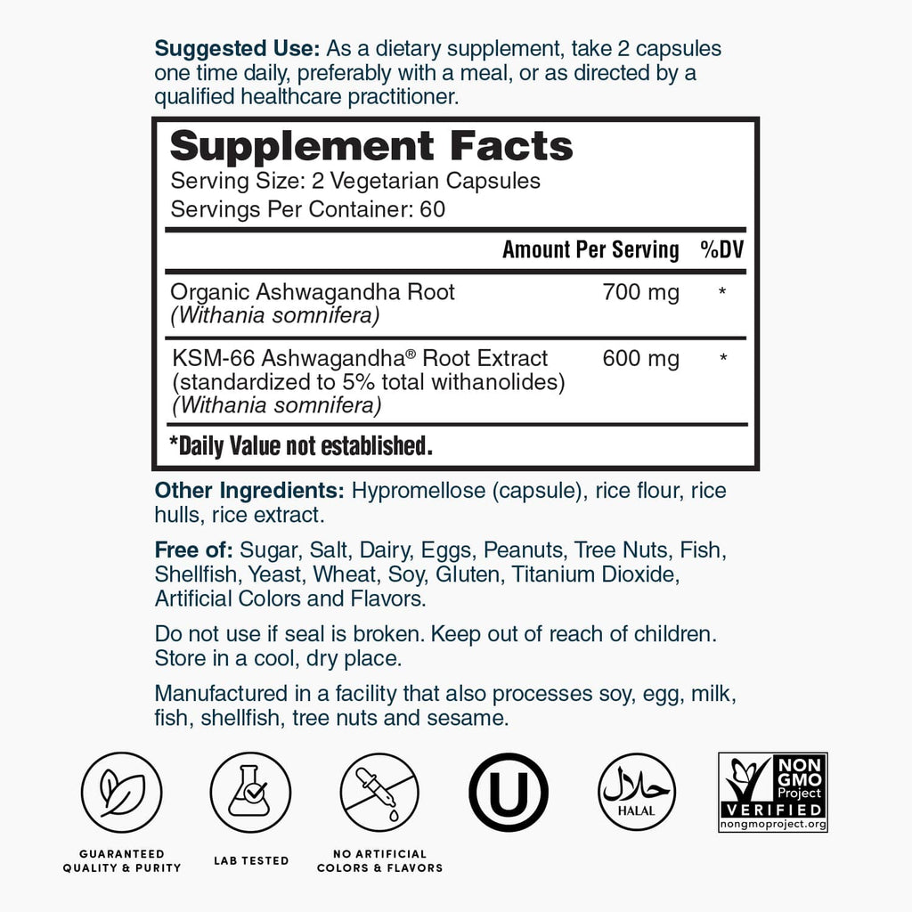 Nature's Lab KSM-66® Ashwagandha Extract - 120 Capsules
