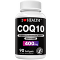 CoQ10 400mg Softgels - 90 Count | Supports Heart Health, Energy & Cellular Function | Soy-Based CoQ10 Supplement by I Love Health | 45 Servings