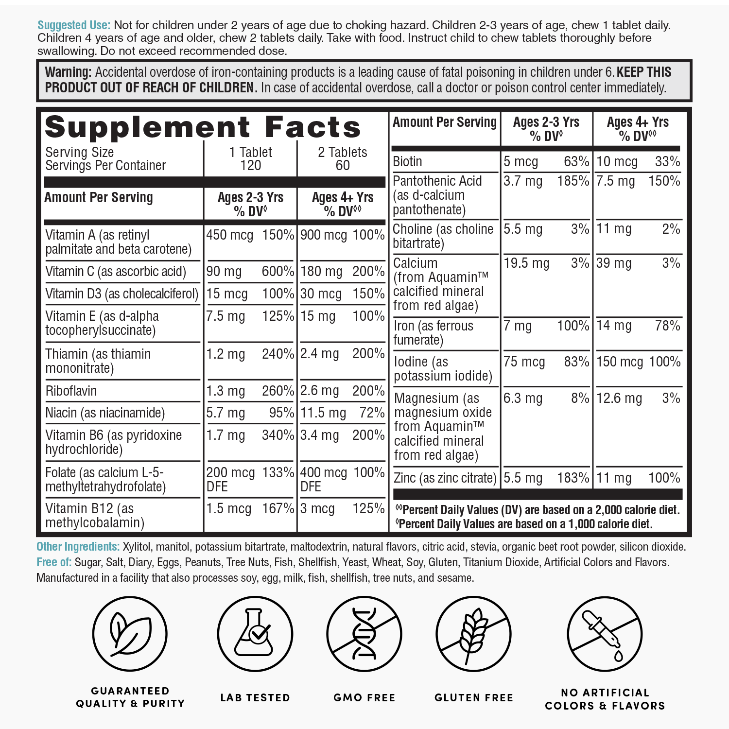 Nature's Lab Kid's Multivitamin - 120 Chewable Tablets