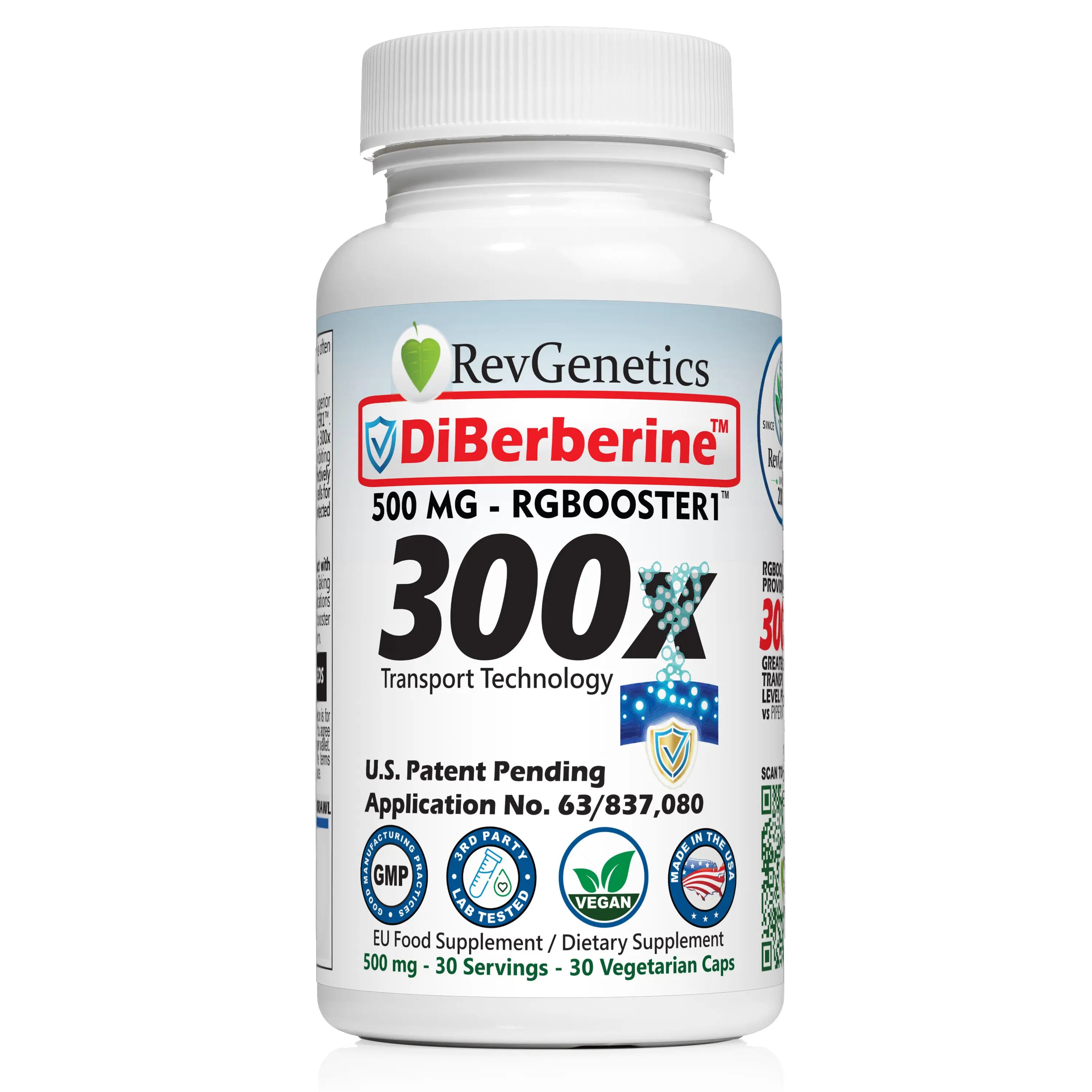 DiBerberine 300x: Dihydro Berberine Enteric + 300x Patent Pending Booster