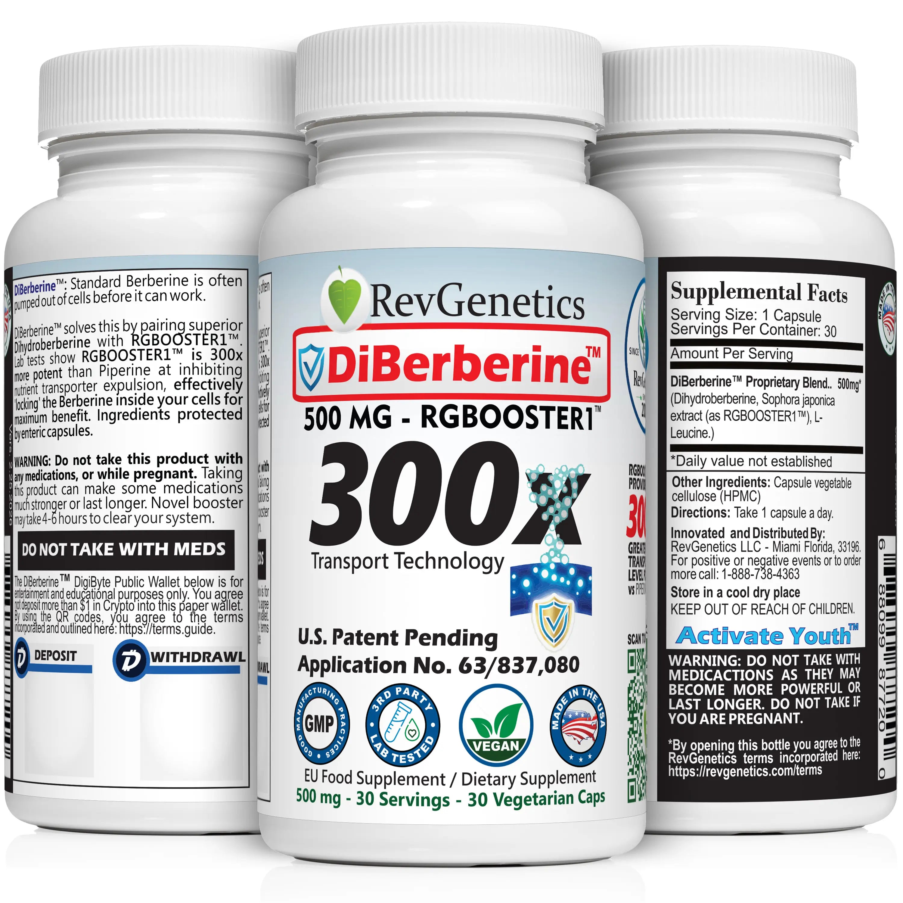 DiBerberine 300x: Dihydro Berberine Enteric + 300x Patent Pending Booster