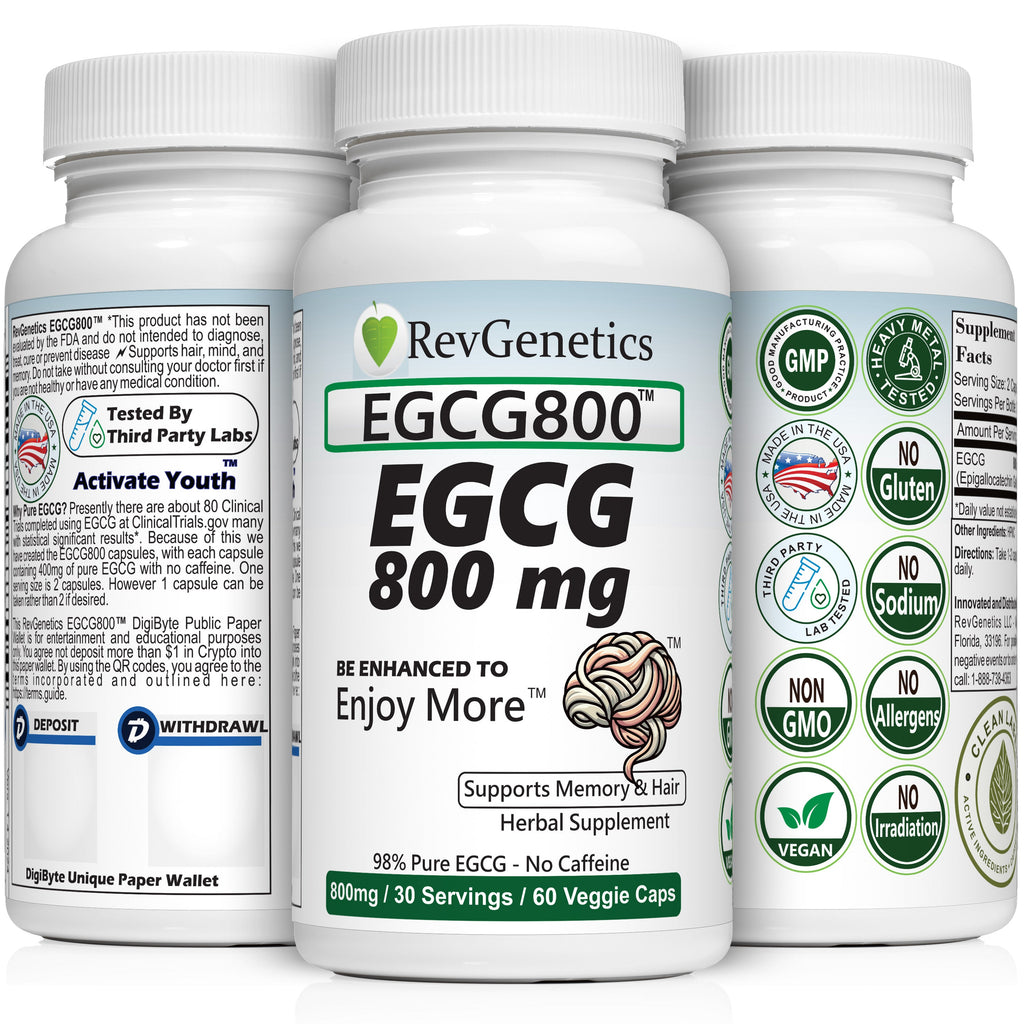 EGCG 800mg Caffeine-Free: Green Tea Extract for Cellular Health