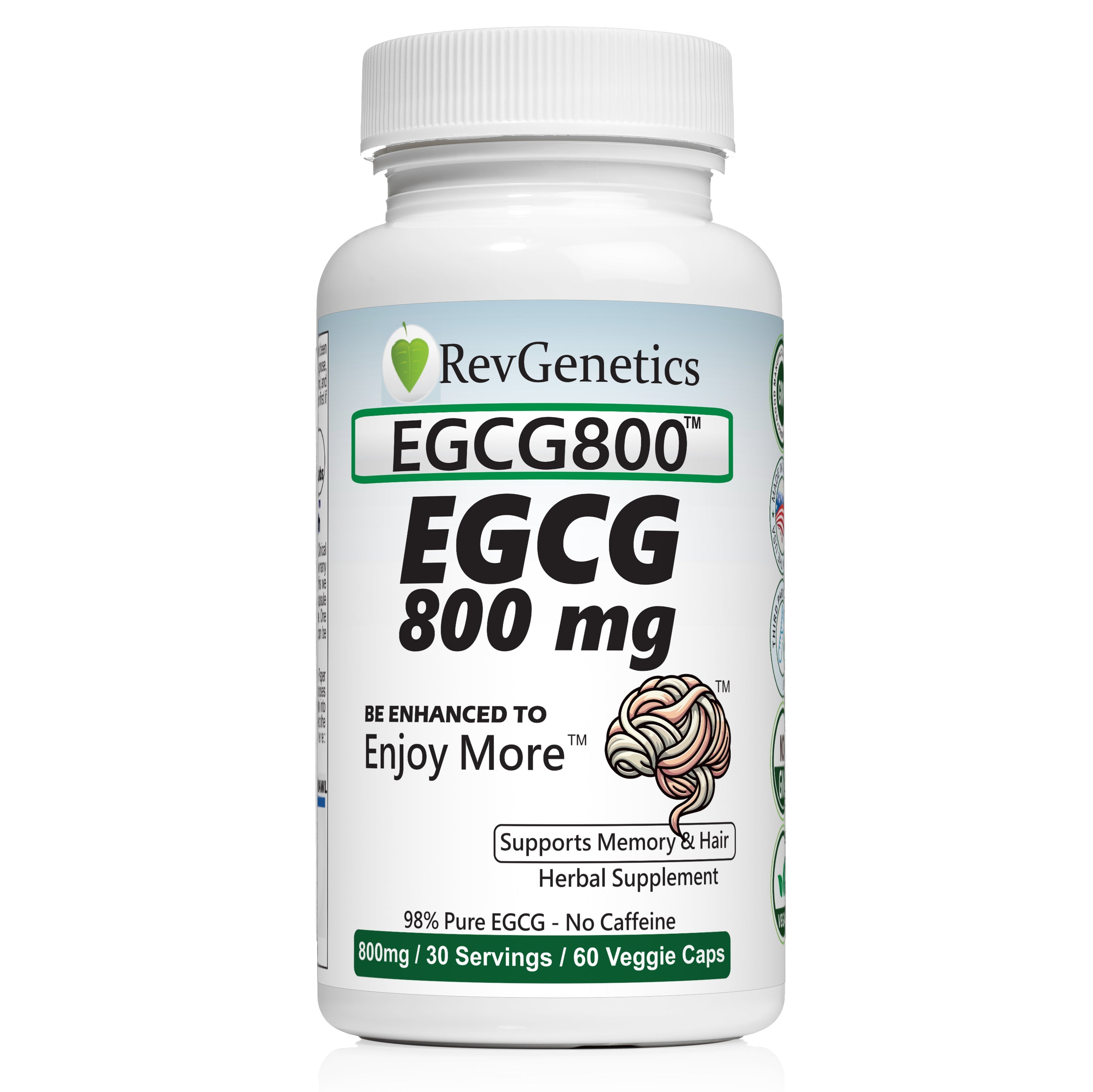 EGCG 800mg Caffeine-Free: Green Tea Extract for Cellular Health