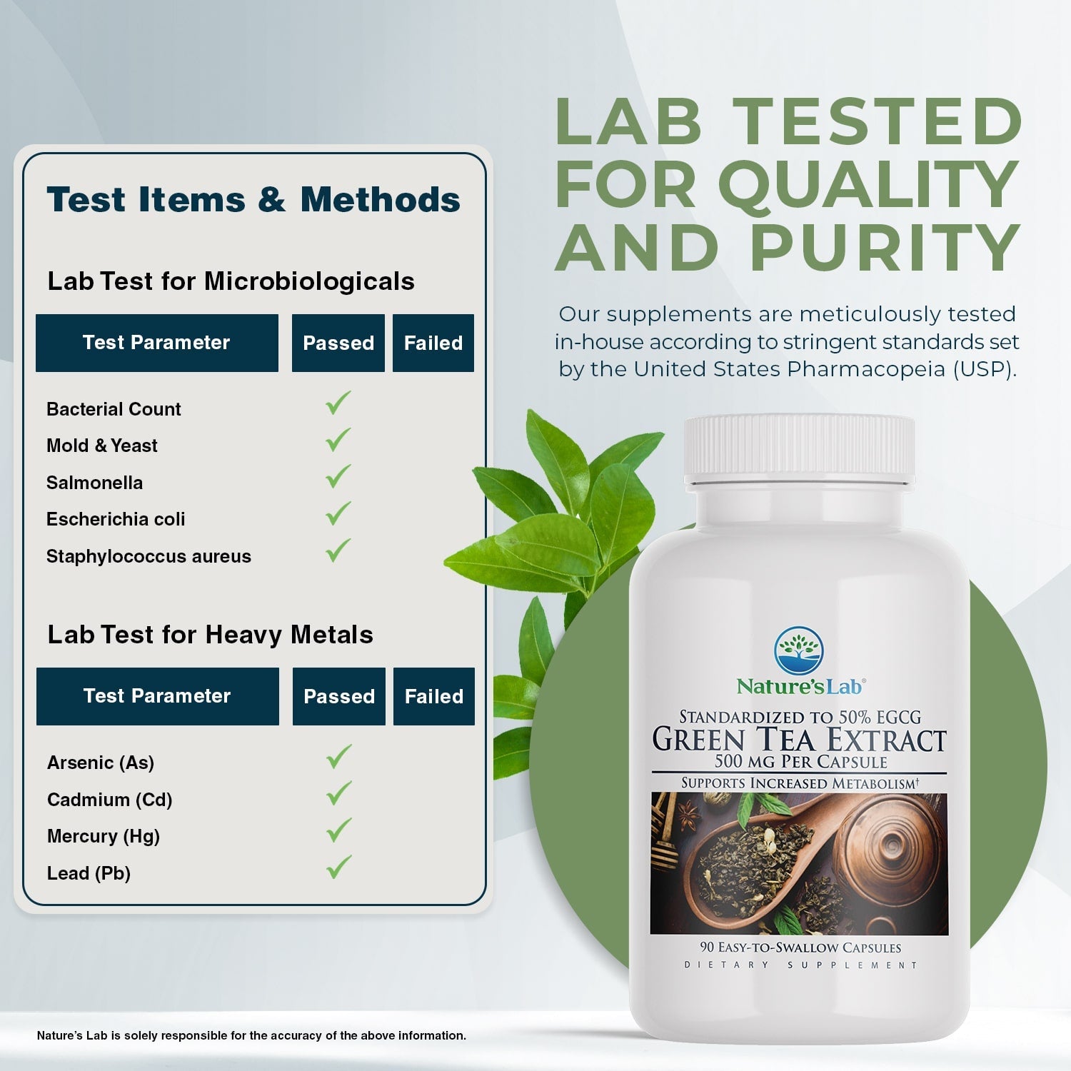 Nature's Lab Green Tea Extract 500 mg - 90 Capsules