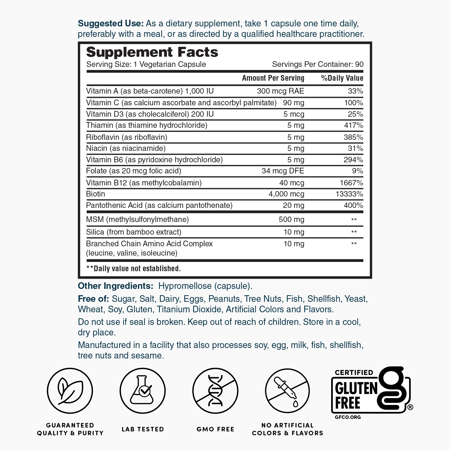 Nature's Lab Hair, Skin and Nails - 90 Capsules