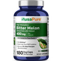 NusaPure Bitter Melon Extract 400 mg 180 Vegan Caps (100% Vegetarian, Non-GMO, Gluten-Free, 10% Bitter Principles) Bioperine