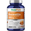 NusaPure Boswellia Serrata 500 mg Per Veggie Caps 200 Count (Ext. 20:1, Non-GMO, Vegan, Bioperine) Ayurvedic Herb: Indian Olibanum, Frankincense