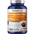 NusaPure Sarsaparilla Root 20:1 Extract - Suitable for Vegetarian/Vegan, Non - GMO - 150 mg - 150 Capsules