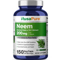 NusaPure Neem Leaf Root 10:1 Extract, 200 mg 150 Veggie Capsules|Herbal Supplement|Non-GMO, Vegan
