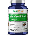 NusaPure Celery Seed Capsules 10:1 Extract, 375 mg, 240 Veggie Caps, Non-GMO, Vegan