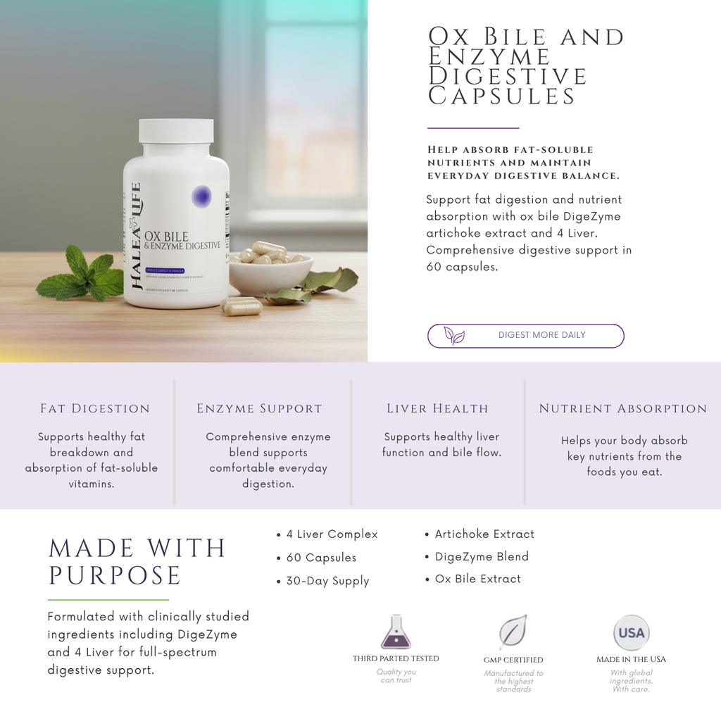 Ox Bile and Enzyme Digestive Capsules