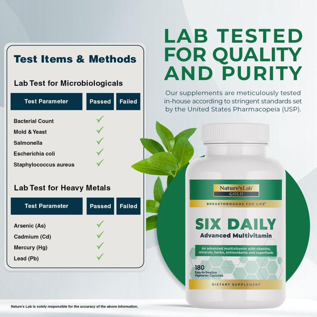 Nature's Lab Gold Six Daily Advanced Multivitamin - 180 Capsules