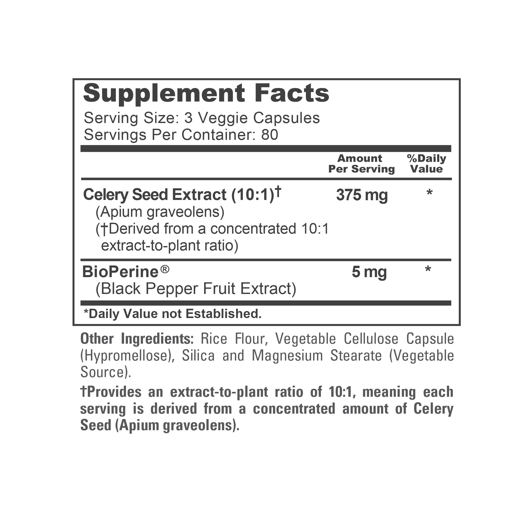 NusaPure Celery Seed Capsules 10:1 Extract, 375 mg, 240 Veggie Caps, Non-GMO, Vegan