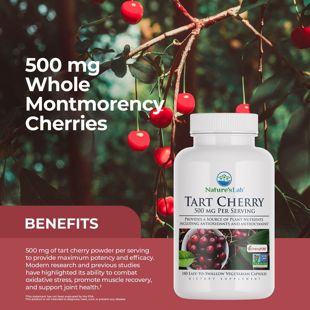 Nature's Lab Tart Cherry 500 mg - 180 Capsules
