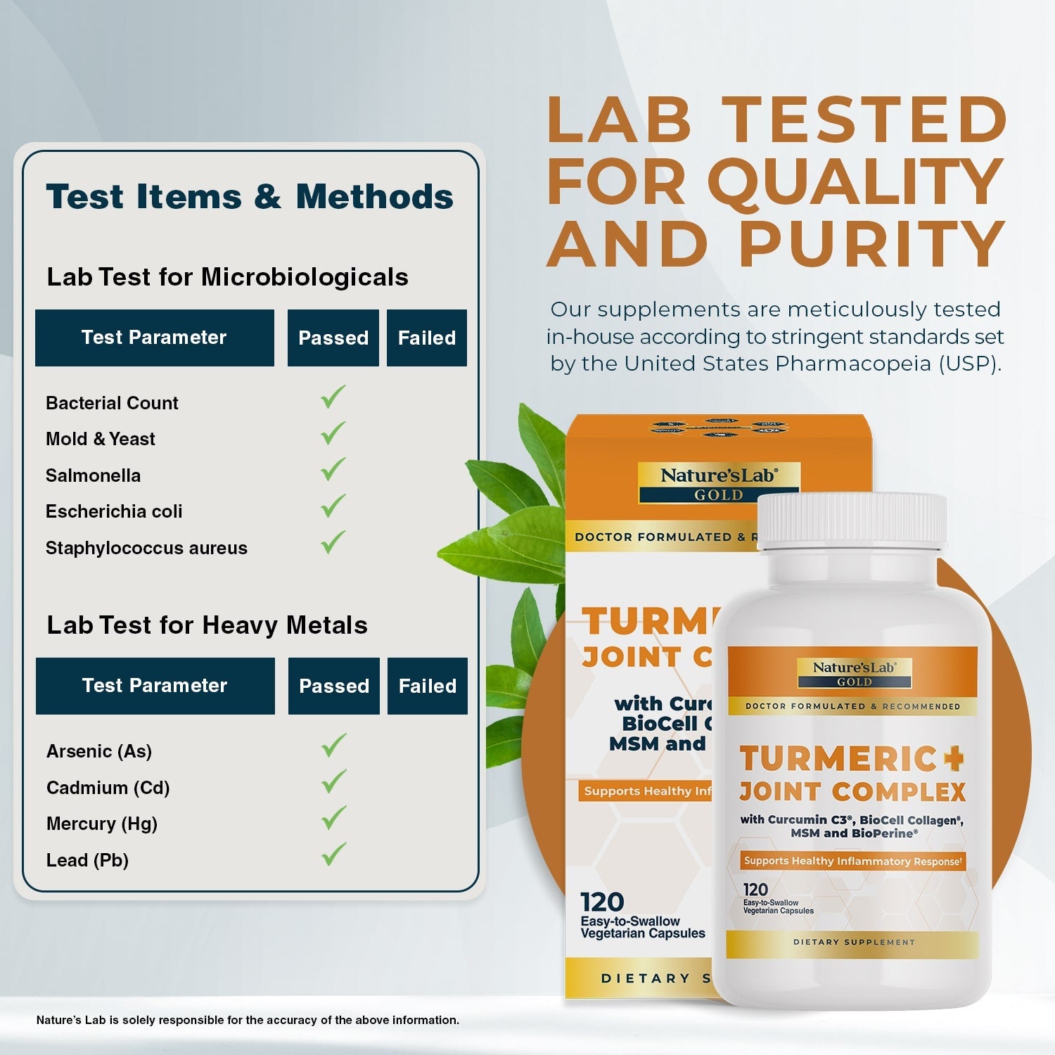 Nature’s Lab Gold Turmeric + Joint Complex - 120 Capsules