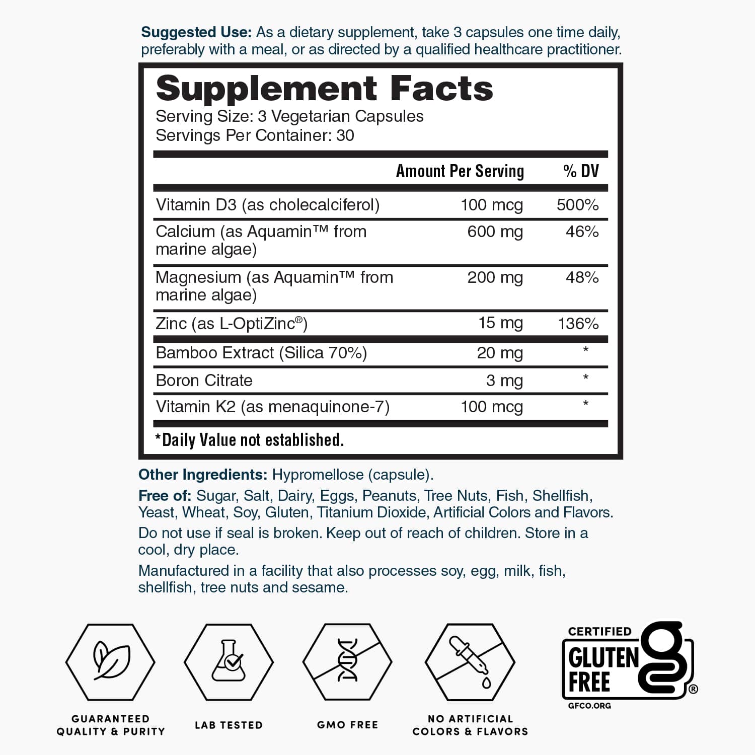 Nature's Lab Gold Vital Bones - 90 Capsules