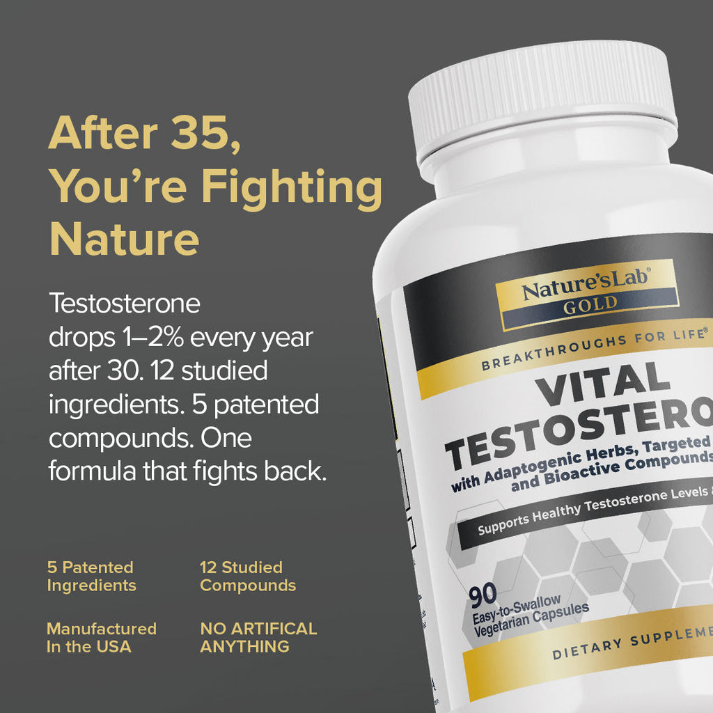 Nature's Lab Gold Vital Testosterone - 90 Capsules