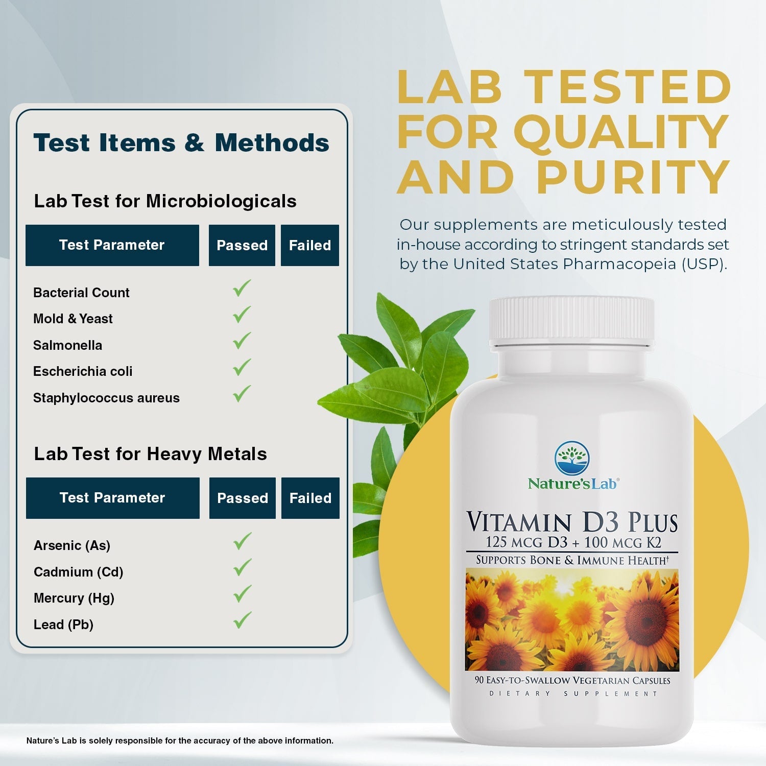 Nature's Lab Vitamin D3 Plus - 90 Capsules