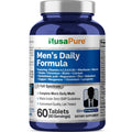 NusaPure Men’s Daily Formula – Full Spectrum Multivitamin with Vitamins A, C, D, E, K, B-Complex, Folate, Biotin, Minerals & Lycopene | 60 Tablets | Non-GMO
