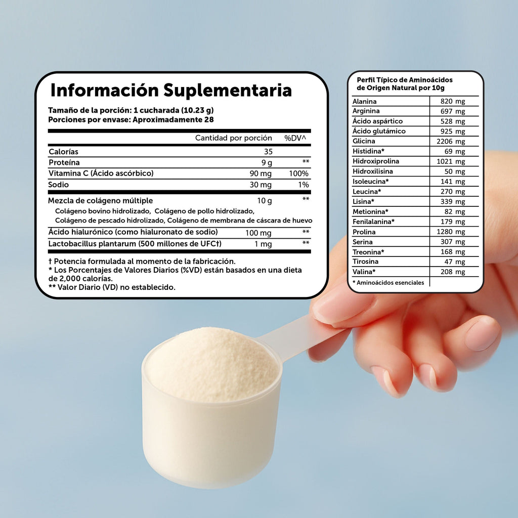 Colágeno Hidrolizado 5 en 1 con Ácido Hialurónico, Vitamina C y Probióticos